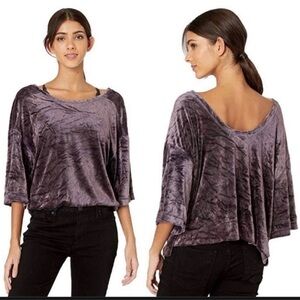 Free People Valerie Tee Shirt Purple Size Medium NWT